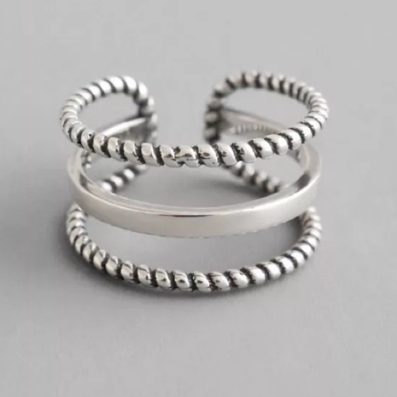 🤍Insta ring  three layers ring sterling silver ring - Picture 1 of 5